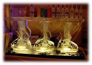 photo of Bubbly Bride: Ice (Sculptures that is) Takes the Cake