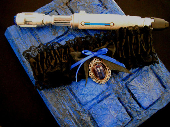 photo of Garter with TARDIS cameo from Etsy seller disasteration.
