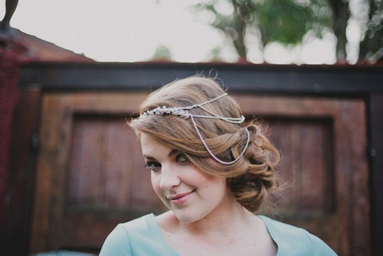 Side swept silky wedding hairstyle