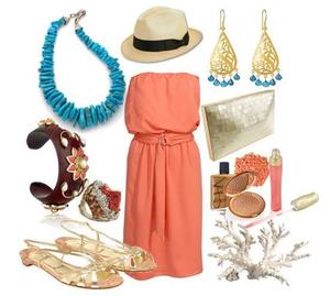 photo of Turquoise, coral and gold are perfect colors for beach or destination wedding