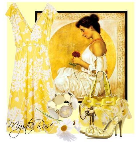 photo of Yellow and white are perfect colors for summer morning wedding