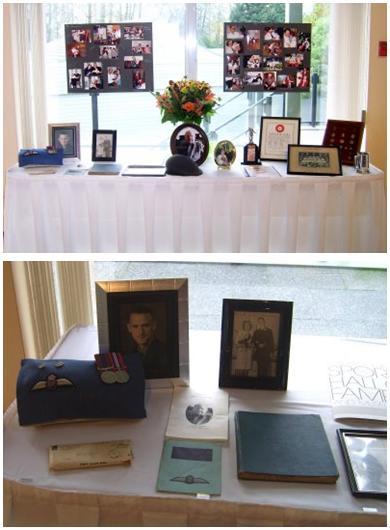 In-loving-memory-table-with-pictures-scrapbooks-advice-from-loved-ones.full