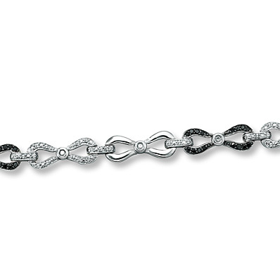 photo of Kay Jewelers Black Diamond Bracelet 1/2 ct tw Round-cut Sterling Silver- Bracelets