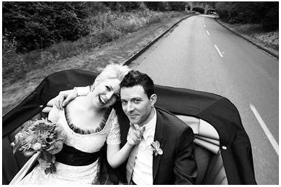 photo of Rock 'n Roll Bride: Pink Hair and Her Mother's Wedding Dress