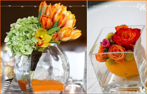 photo of Orange, Yellow and Green Wedding Flower Artistry