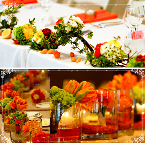 photo of Orange, Yellow and Green Wedding Flower Artistry