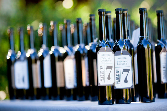Unique bottle wedding table numbers