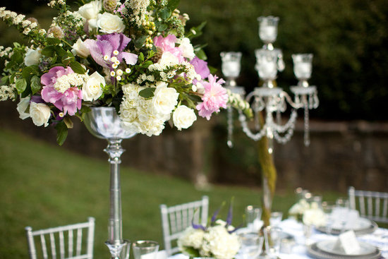 Elegant topiary wedding centerpiece