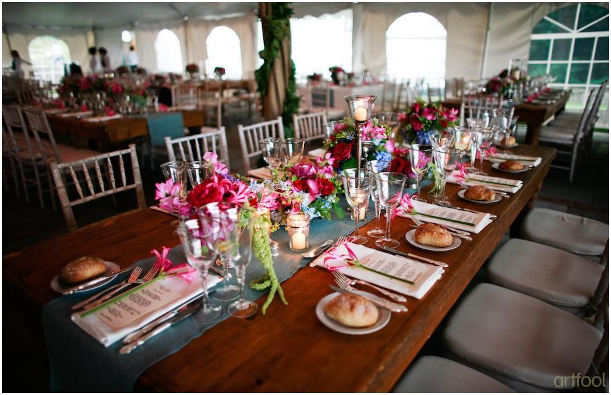 Artfool-events-for-inspiration-floral-centerpieces-tablescape-green-pink-fuchsia-light-blue-low-centerpieces.full
