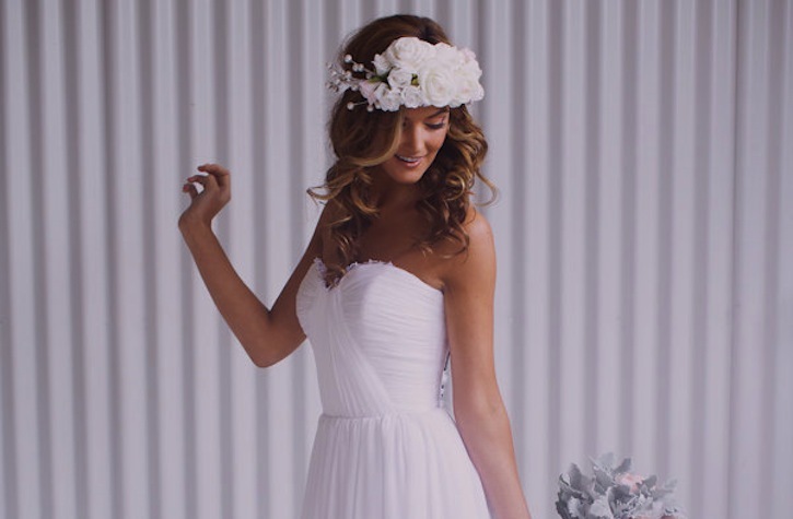 White floral wedding hair crown
