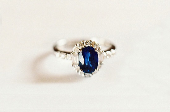 cushion cut sapphire engagement ring