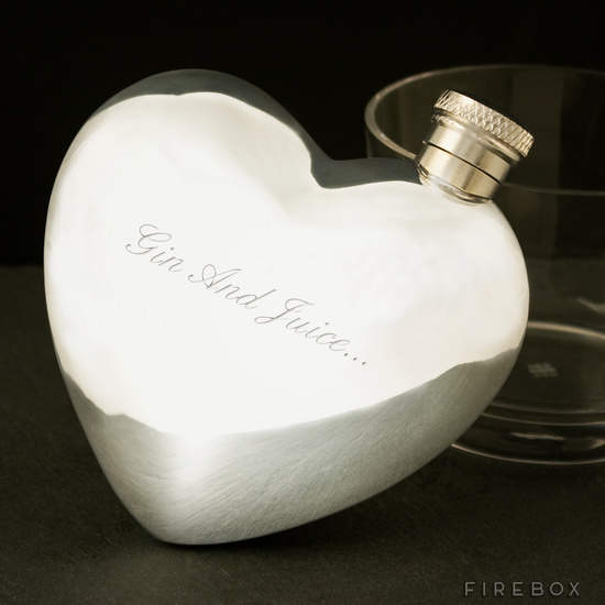 Engraved pewter hip flask for booze loving bridesmaids