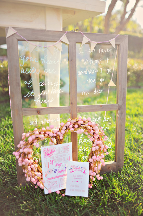 Unique wedding decor vintage door signed