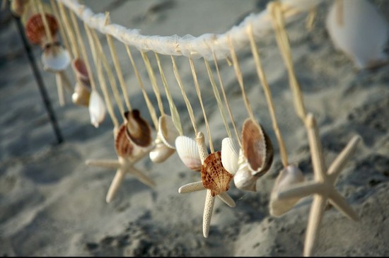 Starfish wedding garland for the beach