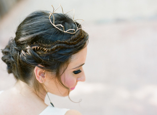 fishtail braid wedding updo