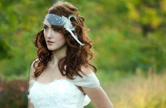Bohemian bridal hair accessory with pearls
