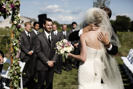 Wedding ceremony at winery in IL