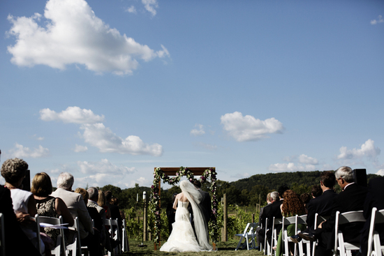 Wedding ceremony at winery in IL