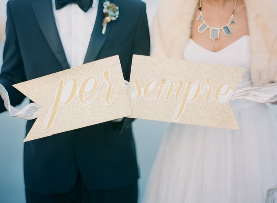 Per Sempre forever wedding signs