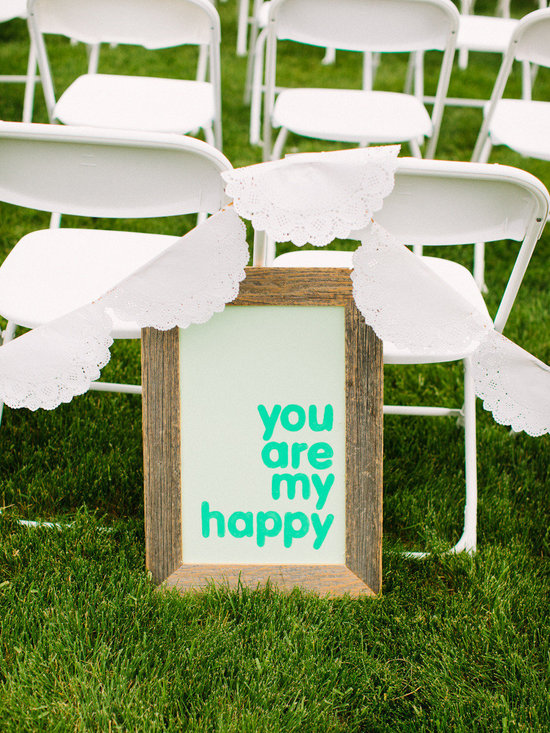 You are my happy bright wedding sign
