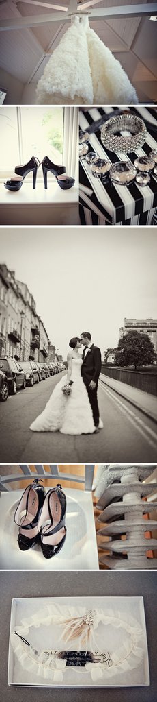 photo of Black + White Wedding with Bold/Gold Pops