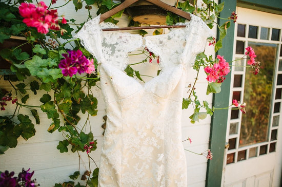 Keyhole back lace wedding dress