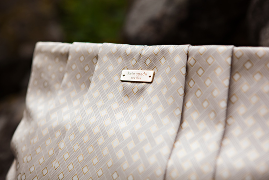 Beige cream and gold bridal clutch by Kate Spade