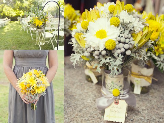 photo of Yellow and Grey Fall Wedding in California