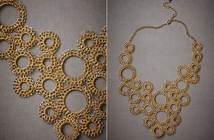 Gold bridal necklace by BHLDN
