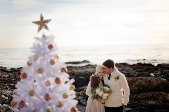 photo of Winter Wedding Elopement on the Beach