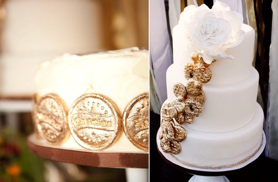 white gold wedding cake