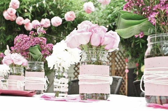 photo of Enchanted Wedding Decor Using Mason Jars