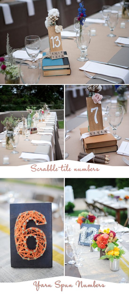 photo of Five Table Number Ideas for Your Homespun Chic Wedding