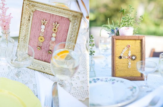 photo of button table numbers diy wedding reception ideas
