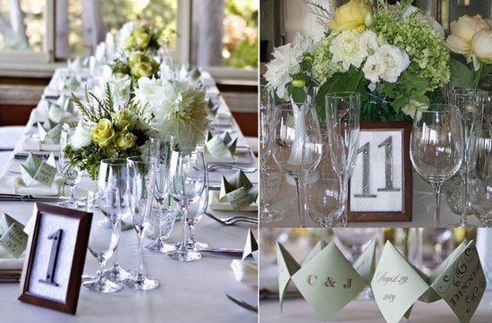 photo of unique wedding reception table numbers DIY wedding projects