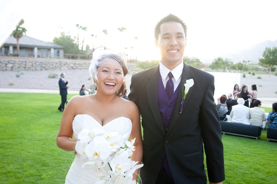 photo of Silver and Purple Outdoor Wedding in Vegas