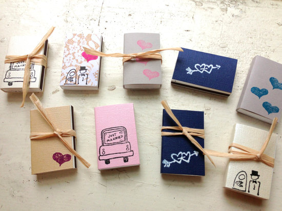 Custom matchbooks for wedding guest favors