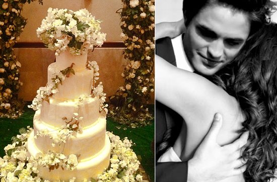 Breaking Dawn Twilight Wedding- classic wedding cake and groom's attire
