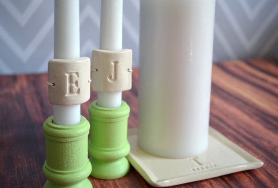 Modern unity candle wedding set