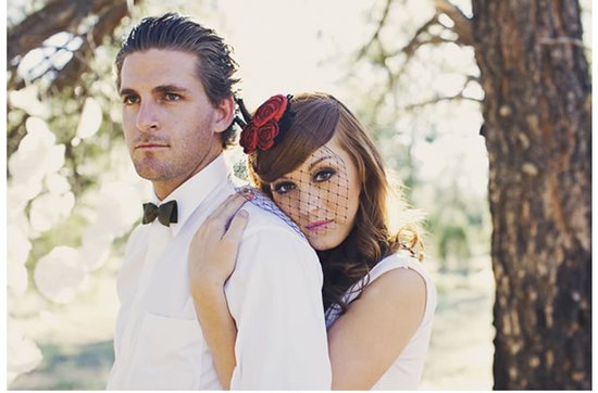 photo of Quirky Chic Grooms Wearing Bow Ties