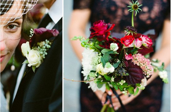 photo of Dark + Romantic Wedding Flowers