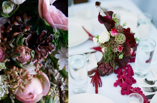 photo of Dark + Romantic Wedding Flowers