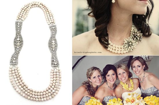 photo of Statement Wedding Necklaces by Elva Fields