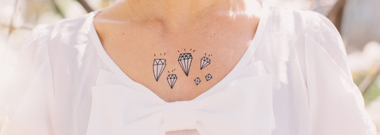 Diamond bling temporary tattoos