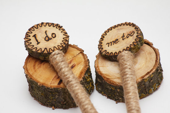 Rustic wood pens for the bride and groom