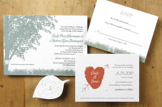 photo of Plantable eco-friendly wedding invitations
