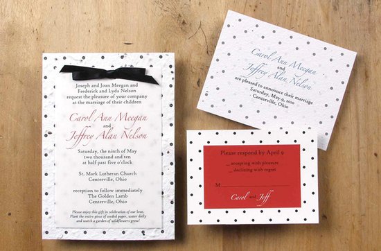 photo of Plantable eco-friendly wedding invitations