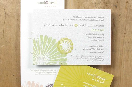 photo of Plantable eco-friendly wedding invitations