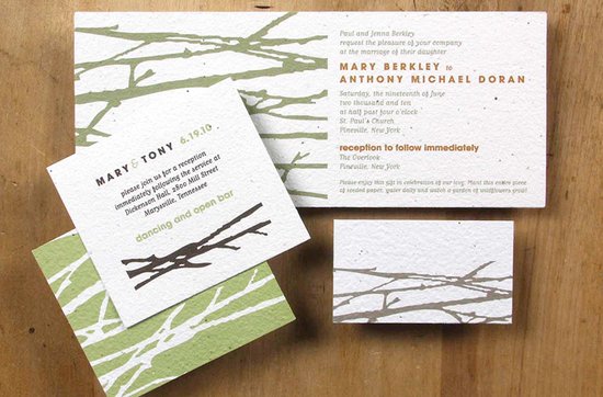 photo of Plantable eco-friendly wedding invitations