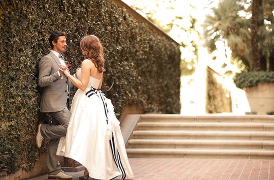 Fall wedding on Halloween- Los Angeles bride and groom